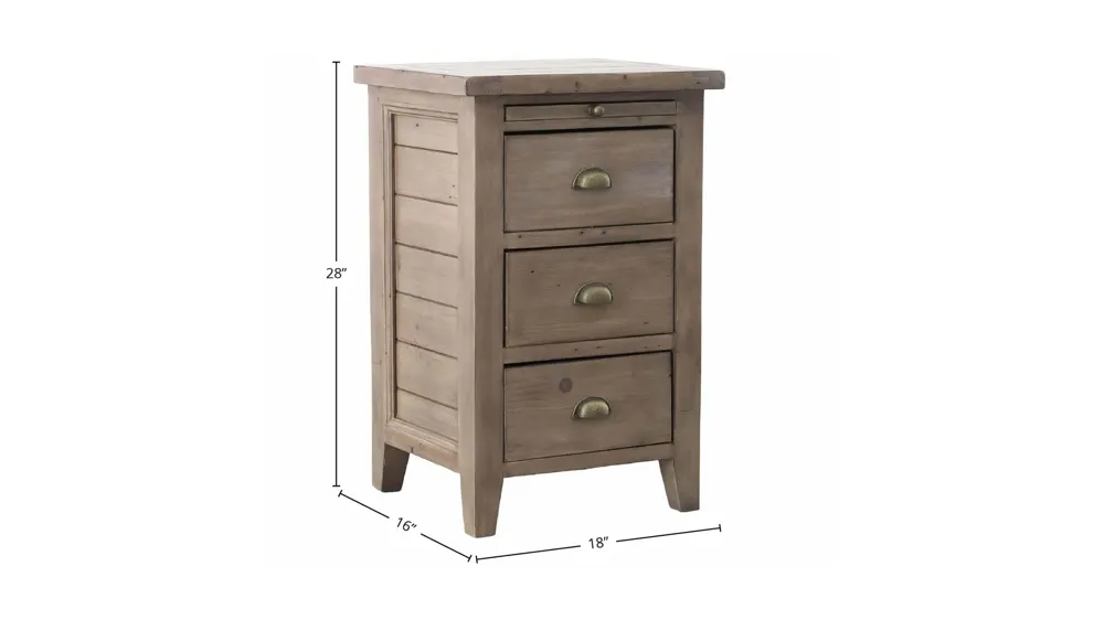 Irish Coast 3 Drw Nightstand - Sundried Dimensions