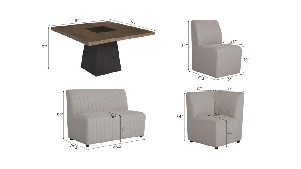 Benedict 6-pc. Dining Set Dimensions