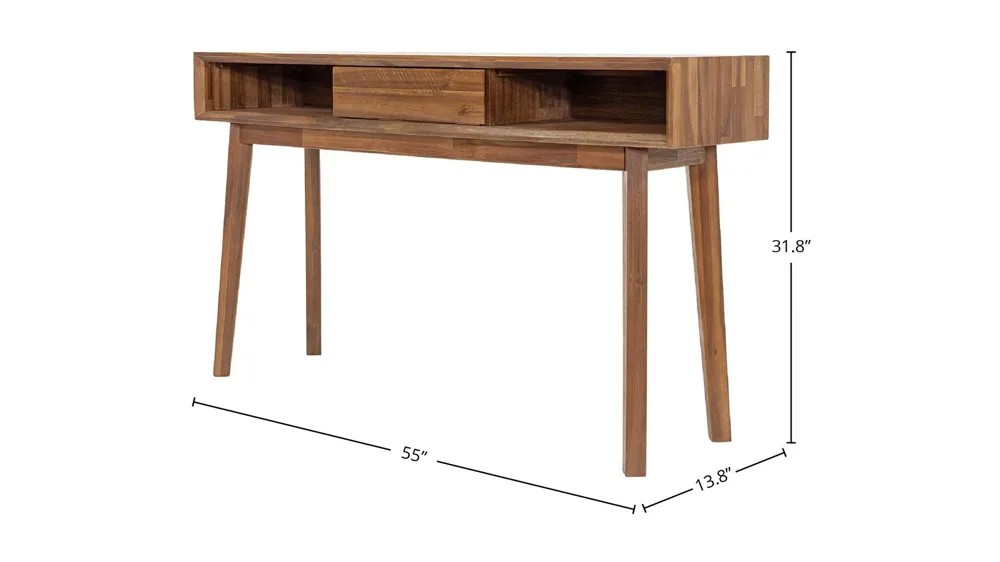 Gia Console Table - Warm Pecan Dimensions