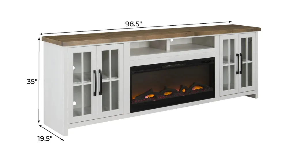 Foxgrove 97" Fireplace TV Console Dimensions