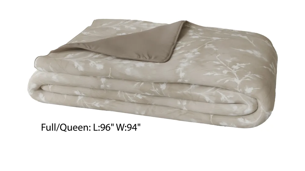 PureCare Floral Press Cooling Duvet Cover (Full/Queen) Dimensions