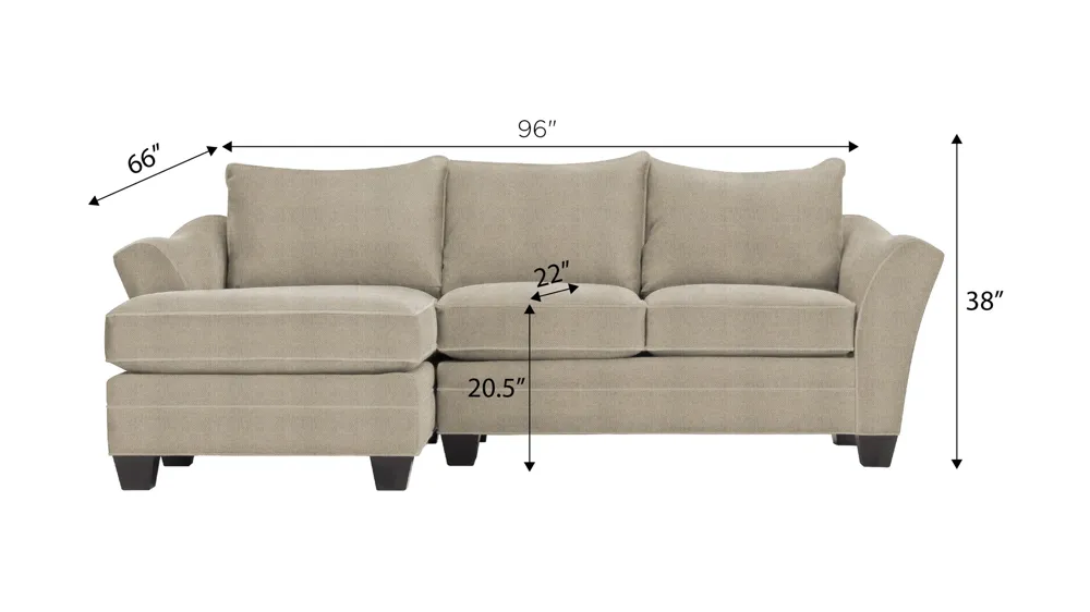 Foresthill 2-pc. Left Hand Chaise Sectional Sofa Dimensions
