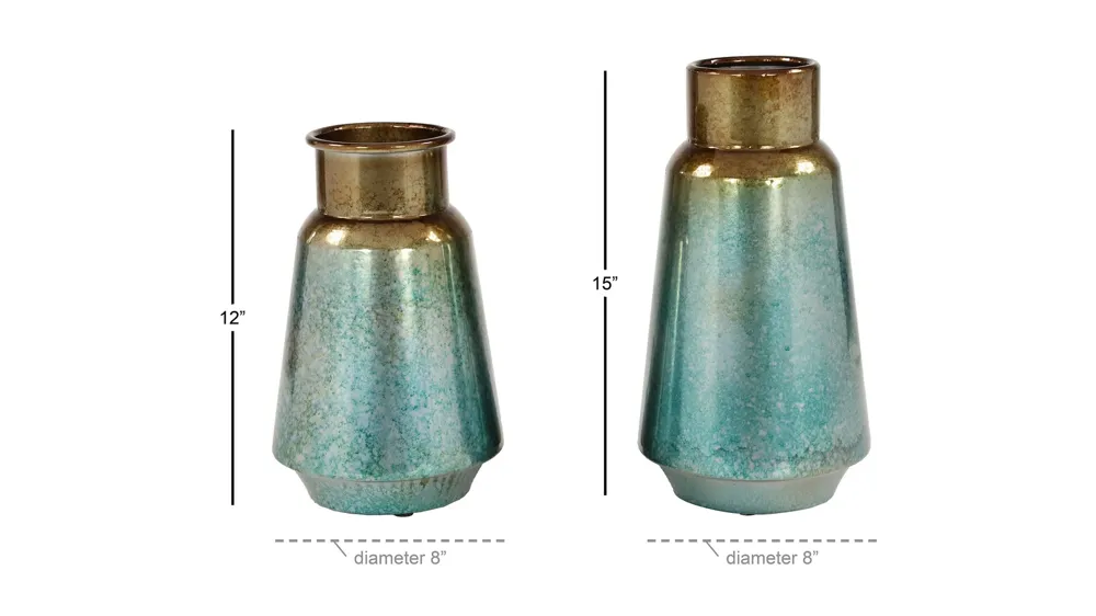 Ivy Collection Denka Vase Set of 2 Dimensions