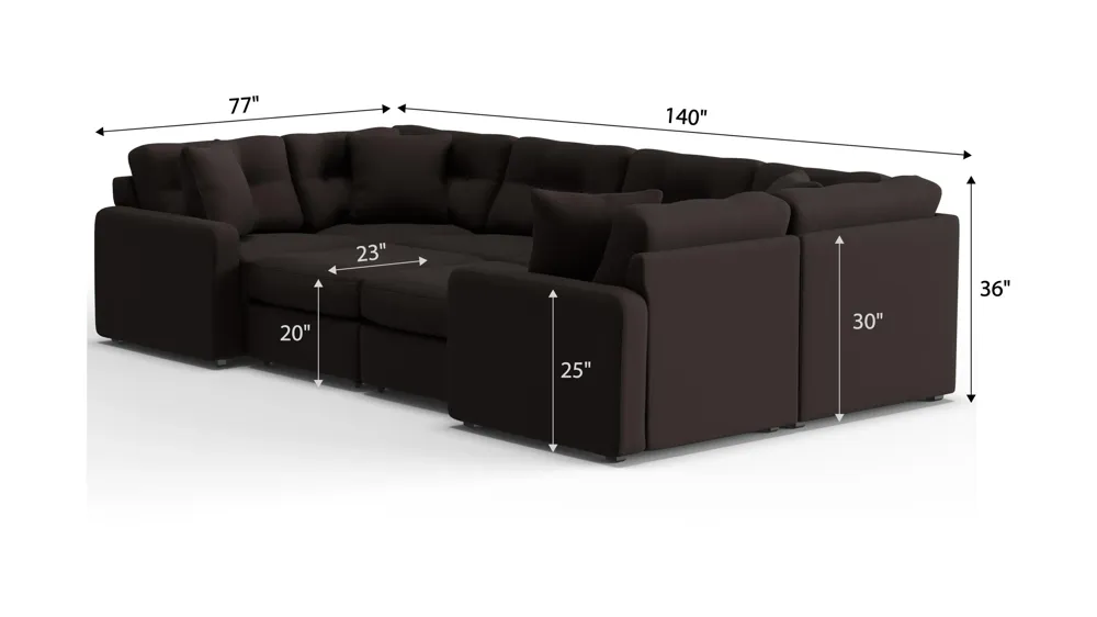 ModularOne 8-pc. Sectional Dimensions