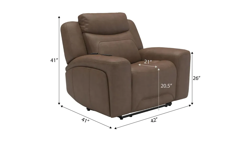 Morgenthal Triple Power Recliner w/ Heat & Massage Dimensions