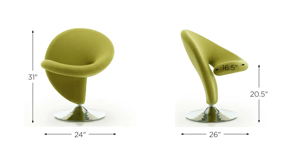 Curl Swivel Accent Chair Dimensions