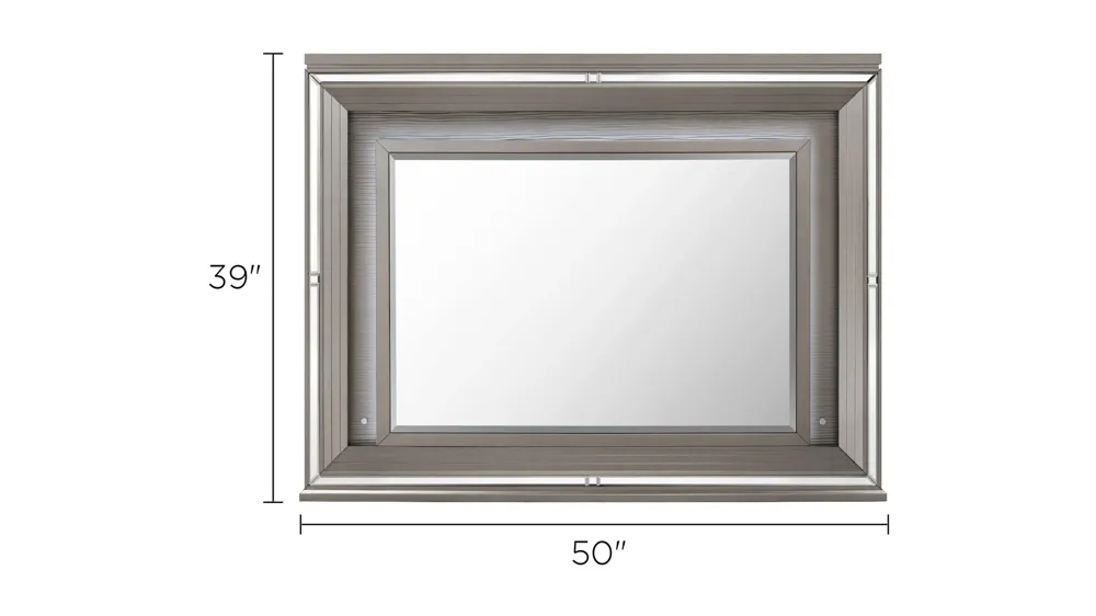 Selena Bedroom Mirror with Led Lighting Dimensions