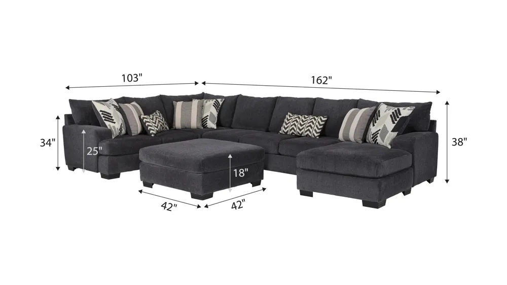 Cooper 5-pc. Sectional w/ Cocktail Ottoman | Raymour & Flanigan
