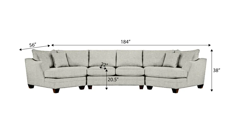 Foresthill 3-pc. Symmetrical Cuddler Sectional Sofa Dimensions
