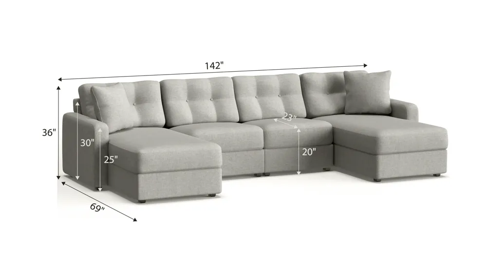 ModularOne 4-pc. Sectional Dimensions