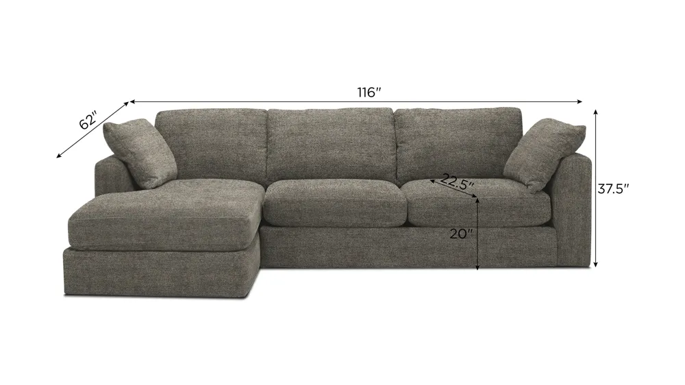 Nappily 2-pc. Sectional Dimensions