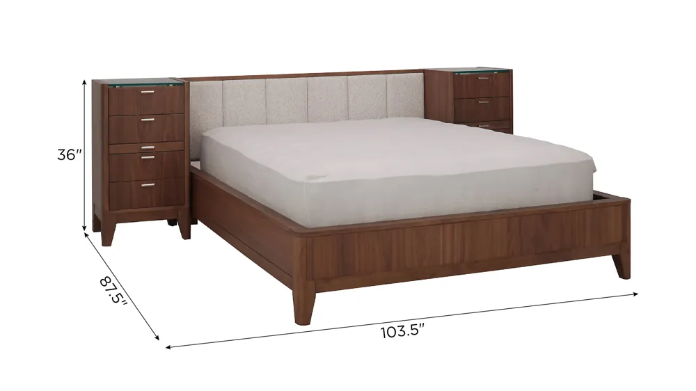 Kerrigan Wall Bed w/ Pier Nightstands Dimensions
