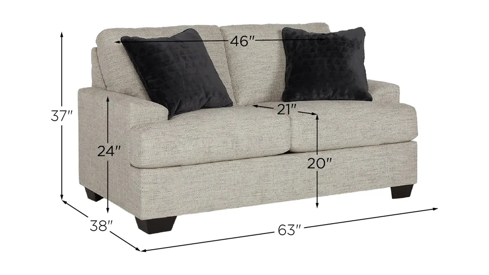 Vayda Loveseat Dimensions