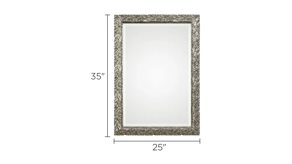 Evelina Silver Leaves Mirror Dimensions