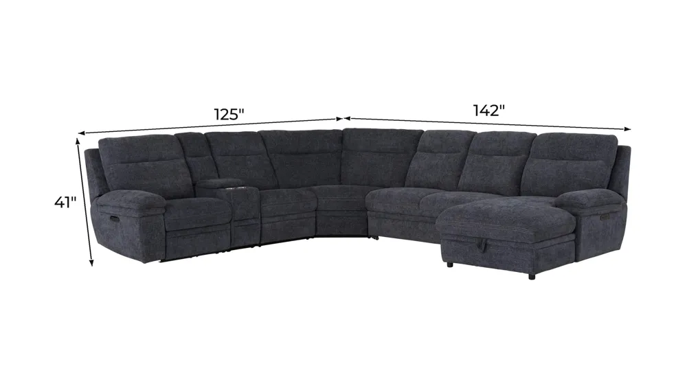 Enbridge 6-pc. Dual Power Sectional Dimensions