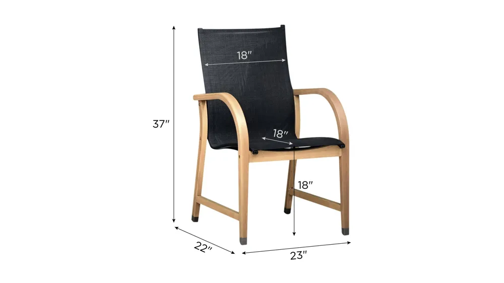 Lifestyle Garden Outdoor Armchairs: Set of 4 Dimensions