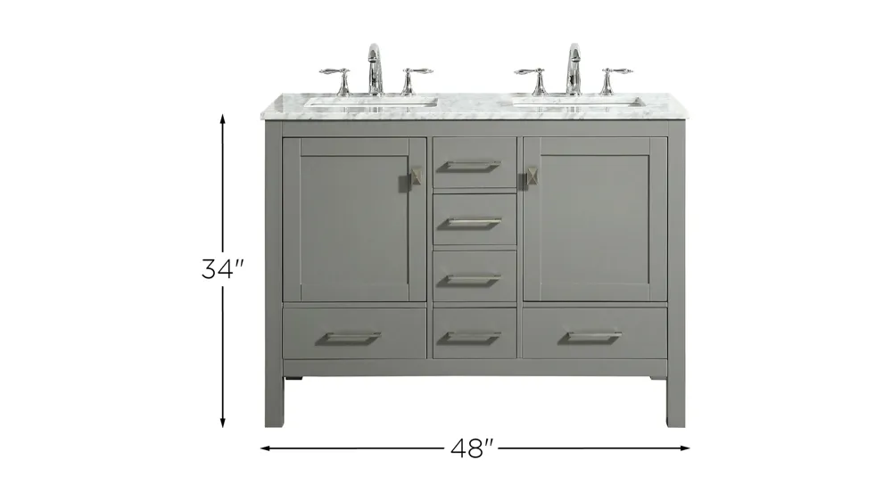 Sydney 48" Double Sink Bathroom Vanity Dimensions