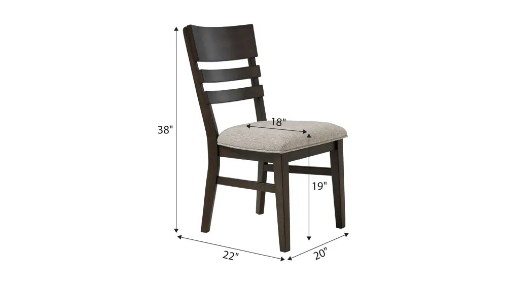 Ezra Ladder Back Side Chair Dimensions