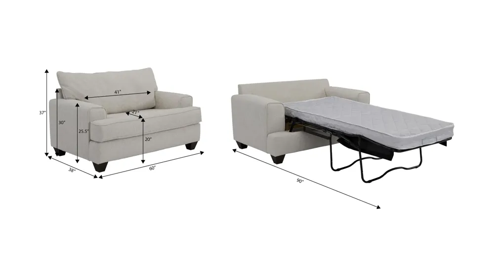 Solara Sleeper Chair and a Half Dimensions
