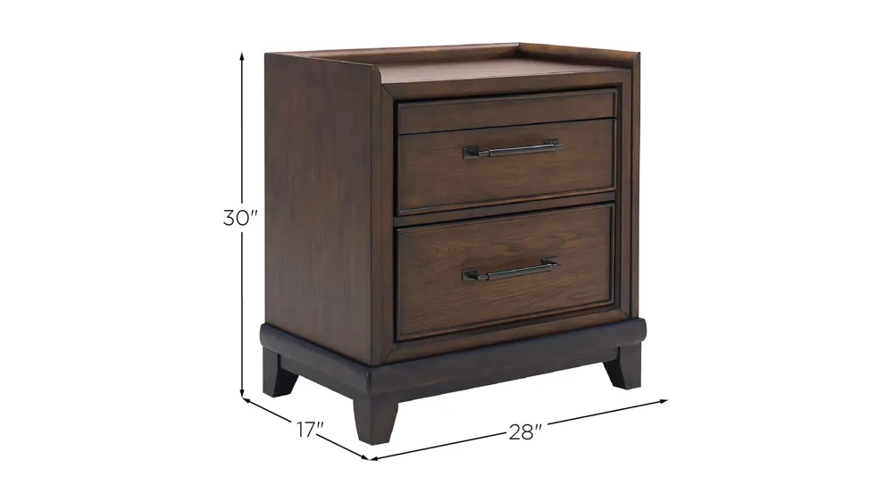 Prospect Park Nightstand w/ USB Dimensions