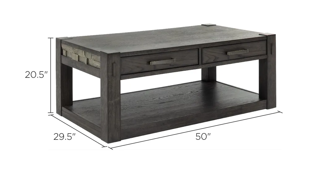 Rockwell Rectangular Storage Cocktail Table Dimensions