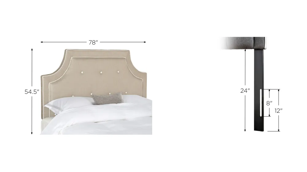 Tallulah Arch Upholstered Headboard Dimensions