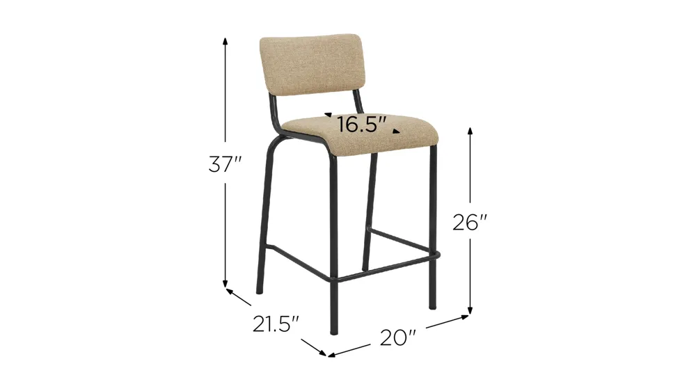 Lehman Counter Stool: Set of 4 Dimensions