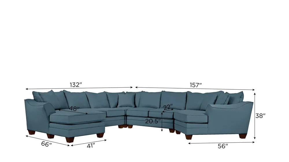 Foresthill 5-pc. Left Hand Facing Sectional Sofa Dimensions