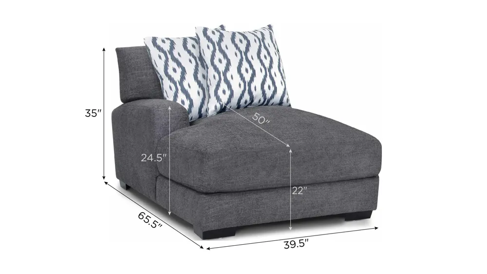 Carter Left-Arm-Facing Chaise Dimensions