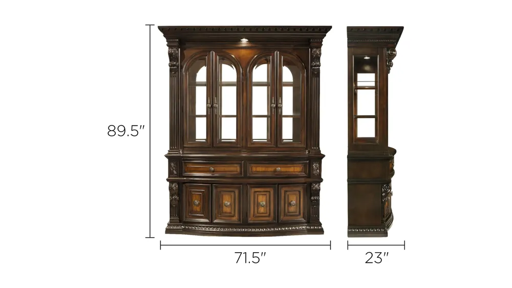 Bradford Heights 2-pc. China Cabinet w/ Lighting Dimensions