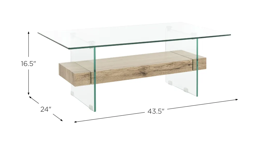 Orson Glass Coffee Table Dimensions