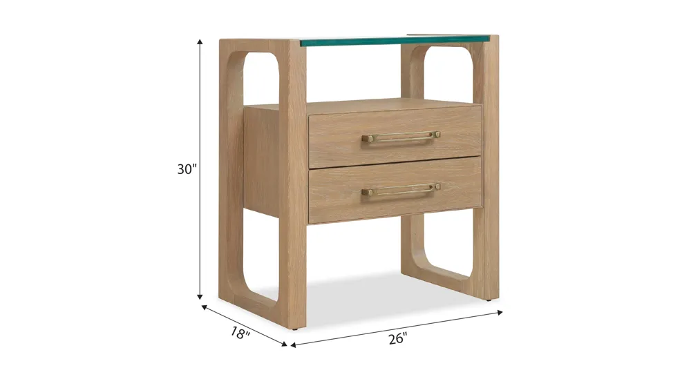 Banyon Bay Two Drawer Nightstand Dimensions