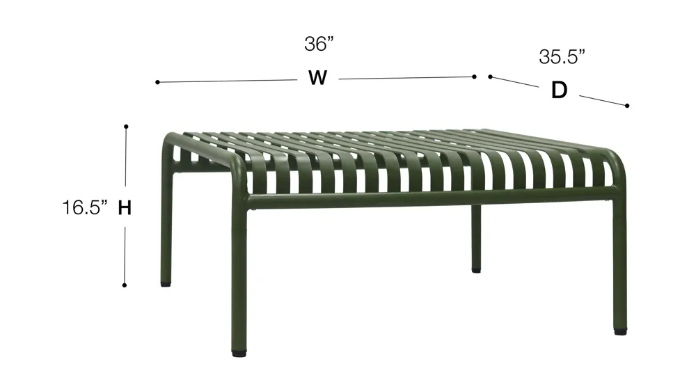 Enid 36" Outdoor Coffee Table Dimensions