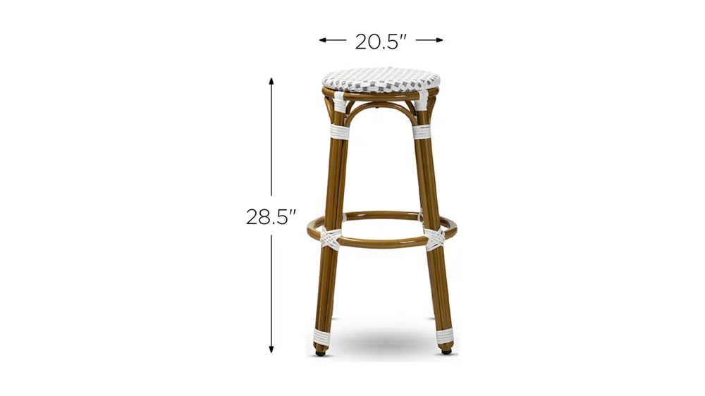 Joelle Outdoor Stackable Bistro Bar Stool Dimensions
