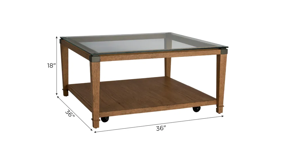 Emery Coffee Table w/ Casters Dimensions