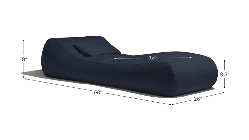 Lunsford Outdoor Bean Bag Sun Lounger with Cover Dimensions
