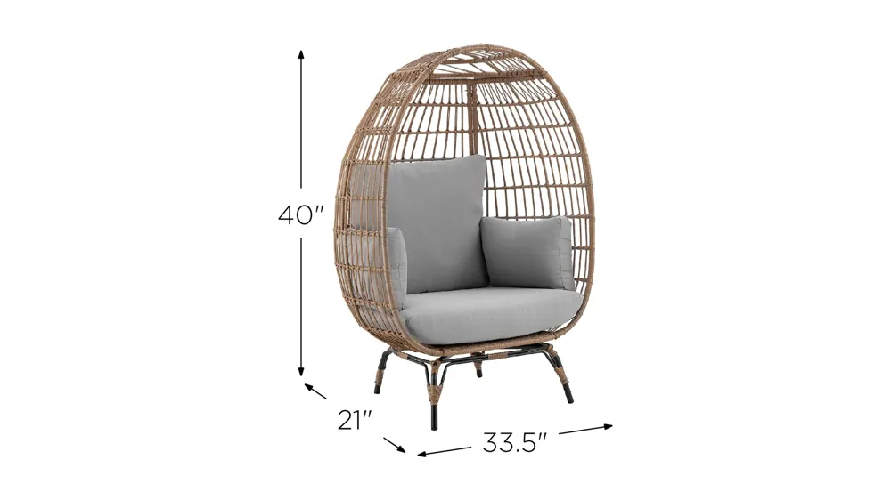 Wixx Outdoor Patio Freestanding Egg Chair Dimensions