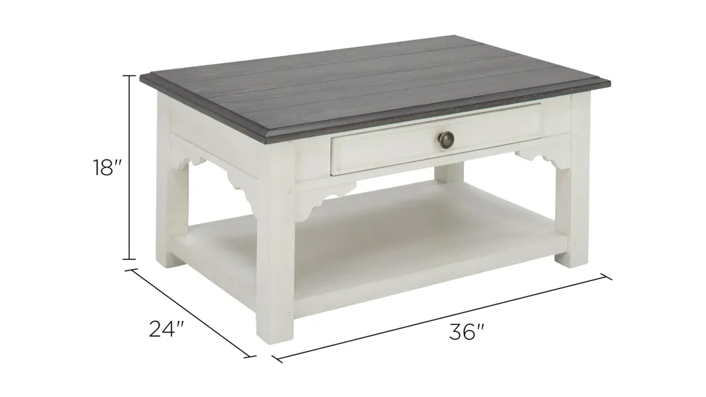 Malia Cocktail Table Dimensions