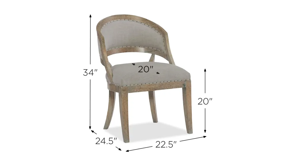 Boheme Garnier Barrel Back Dining Chair - Set of 2 Dimensions