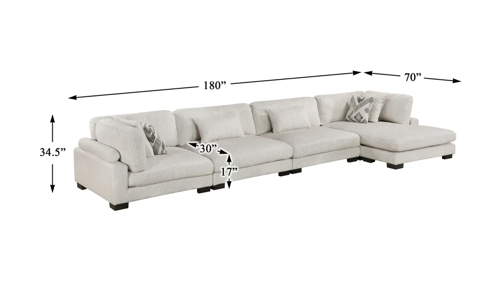 Howerton 4-pc. Modular Sectional with Chaise Dimensions