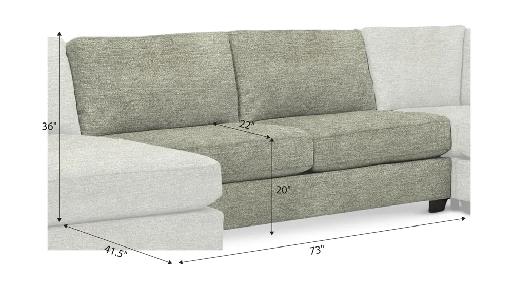 Thatcher Armless Loveseat Dimensions