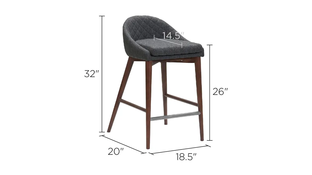 Mila Counter Stool-Set of 2 Dimensions
