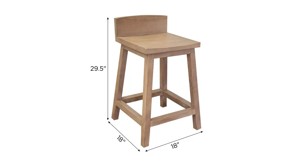 Natural Parota Barstool- Set of 2 Dimensions