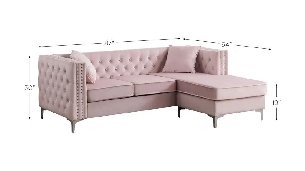 Paige Reversible Sofa Chaise Dimensions
