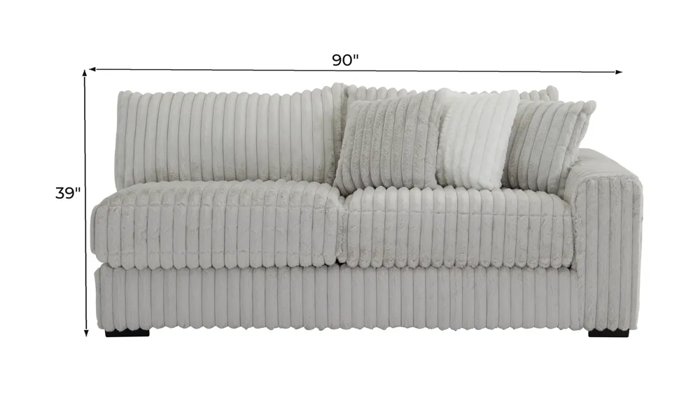 Onyx Moon Right Arm Facing Loveseat Dimensions