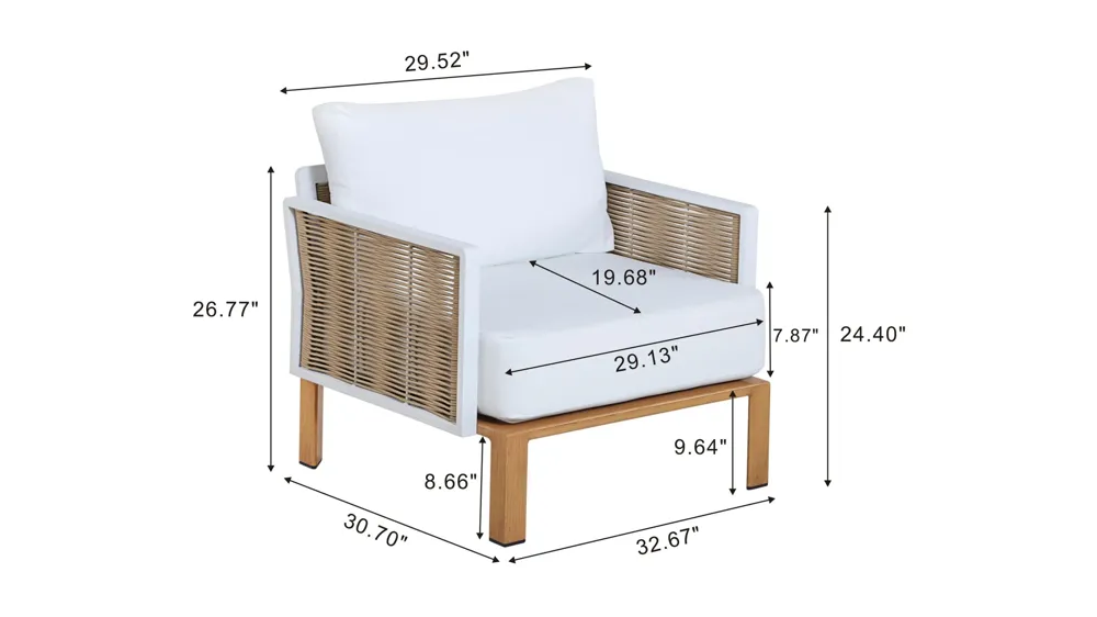 Vine 4 Pc Patio Conversation Set Dimensions