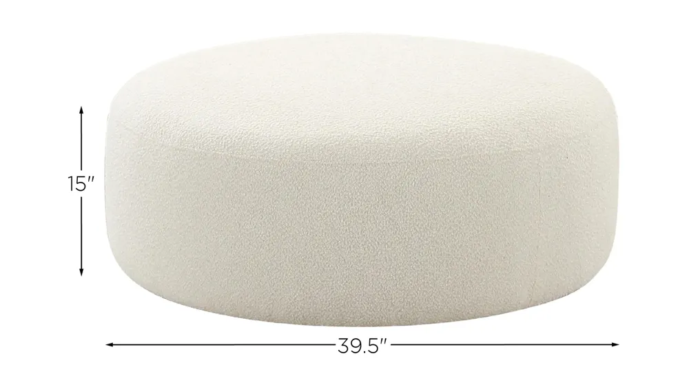 Broohah Boucle Ottoman Dimensions