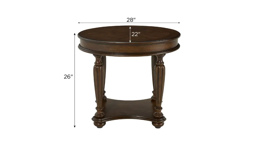 Crawley Oval End Table Dimensions