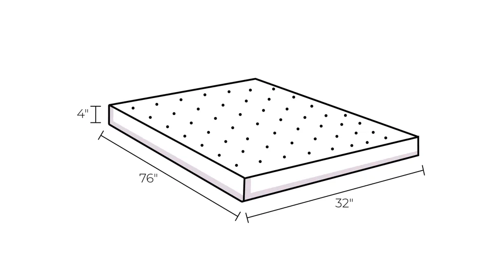 BEDGEAR Dri-Tec Sofa Mattress Protector Dimensions