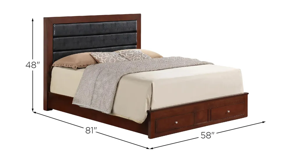 Burlington Full Storage Bed Dimensions
